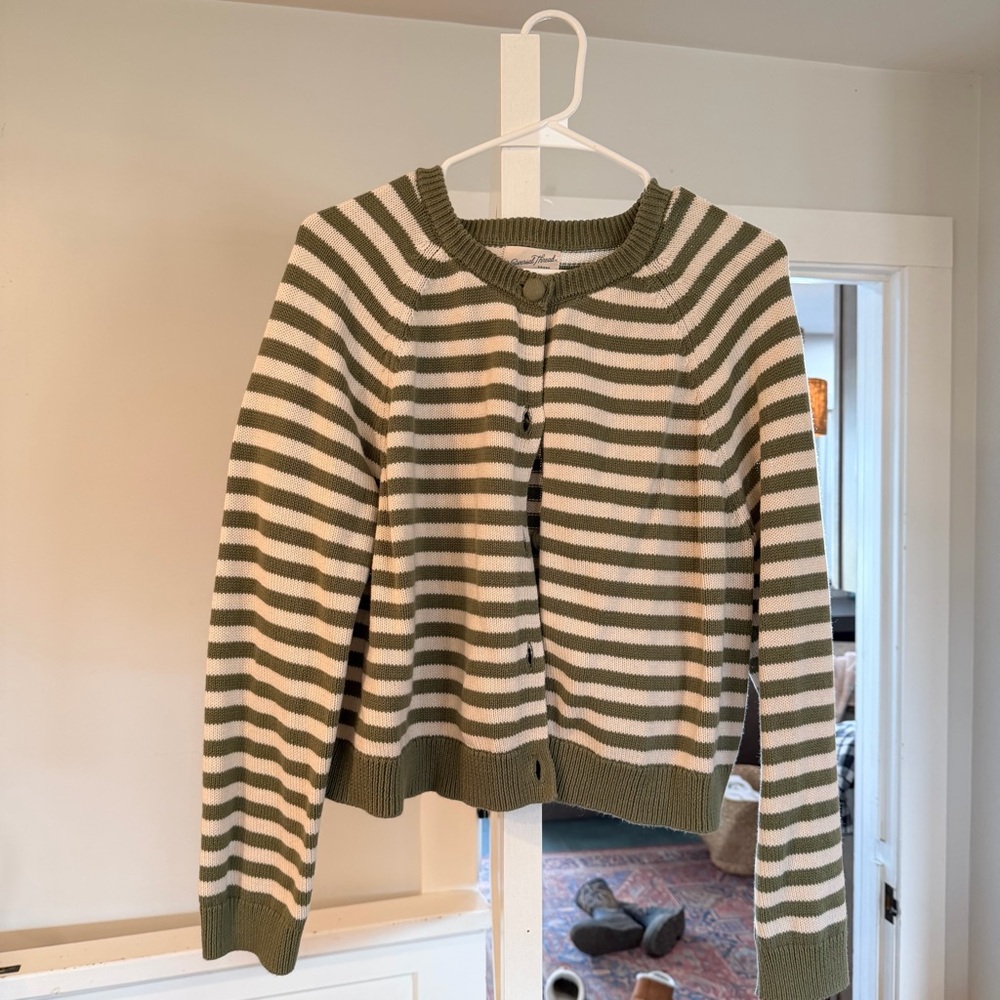 Striped Green and White Women's Sweater universal threads